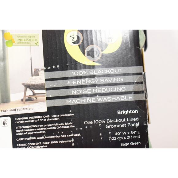 Sun Zero 40x84" Brighton Velvet 100% Blackout Grommet Curtain Panel Sage Green* - Picture 6 of 8